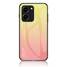 Carcasa Bumper Funda Silicona Espejo Gradiente Arco iris LS1 para Huawei Honor 80 SE 5G Amarillo