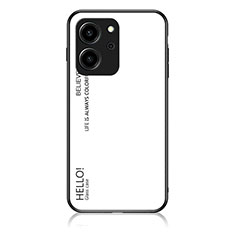 Carcasa Bumper Funda Silicona Espejo Gradiente Arco iris LS1 para Huawei Honor 80 SE 5G Blanco