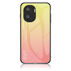 Carcasa Bumper Funda Silicona Espejo Gradiente Arco iris LS1 para Huawei Honor X40i 5G Amarillo