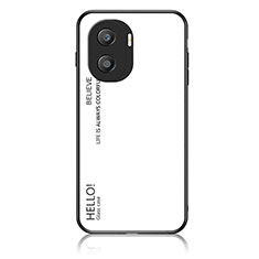 Carcasa Bumper Funda Silicona Espejo Gradiente Arco iris LS1 para Huawei Honor X40i 5G Blanco