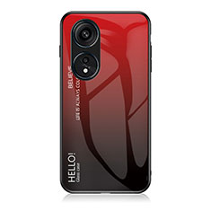 Carcasa Bumper Funda Silicona Espejo Gradiente Arco iris LS1 para Huawei Honor X5 Plus Rojo