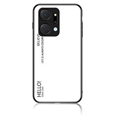 Carcasa Bumper Funda Silicona Espejo Gradiente Arco iris LS1 para Huawei Honor X7a Blanco