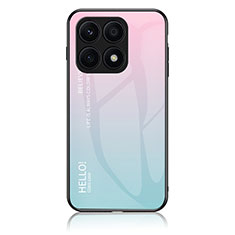 Carcasa Bumper Funda Silicona Espejo Gradiente Arco iris LS1 para Huawei Honor X8a 5G Cian