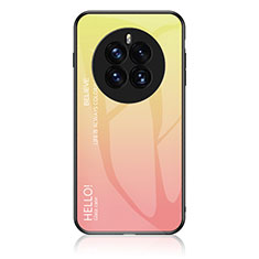 Carcasa Bumper Funda Silicona Espejo Gradiente Arco iris LS1 para Huawei Mate 50 Amarillo