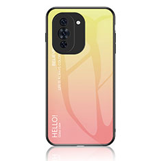 Carcasa Bumper Funda Silicona Espejo Gradiente Arco iris LS1 para Huawei Nova 10 Amarillo