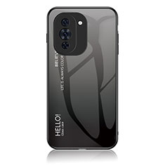 Carcasa Bumper Funda Silicona Espejo Gradiente Arco iris LS1 para Huawei Nova 10 Pro Gris Oscuro