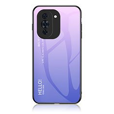 Carcasa Bumper Funda Silicona Espejo Gradiente Arco iris LS1 para Huawei Nova 10 Pro Purpura Claro