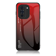 Carcasa Bumper Funda Silicona Espejo Gradiente Arco iris LS1 para Huawei Nova 10 Pro Rojo