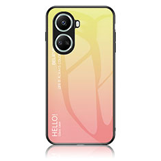 Carcasa Bumper Funda Silicona Espejo Gradiente Arco iris LS1 para Huawei Nova 10 SE Amarillo