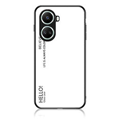 Carcasa Bumper Funda Silicona Espejo Gradiente Arco iris LS1 para Huawei Nova 10 SE Blanco