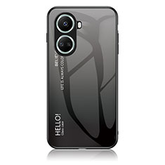 Carcasa Bumper Funda Silicona Espejo Gradiente Arco iris LS1 para Huawei Nova 10 SE Gris Oscuro