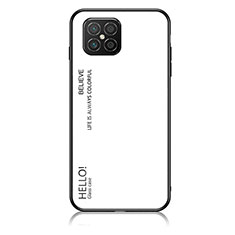 Carcasa Bumper Funda Silicona Espejo Gradiente Arco iris LS1 para Huawei Nova 8 SE 4G Blanco