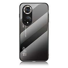 Carcasa Bumper Funda Silicona Espejo Gradiente Arco iris LS1 para Huawei Nova 9 Gris Oscuro