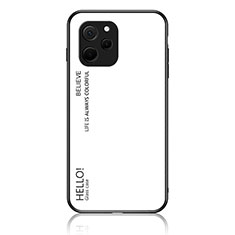 Carcasa Bumper Funda Silicona Espejo Gradiente Arco iris LS1 para Huawei Nova Y61 Blanco