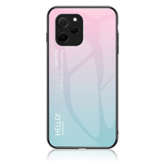 Carcasa Bumper Funda Silicona Espejo Gradiente Arco iris LS1 para Huawei Nova Y61 Cian