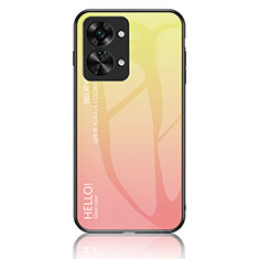 Carcasa Bumper Funda Silicona Espejo Gradiente Arco iris LS1 para OnePlus Nord 2T 5G Amarillo