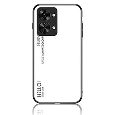 Carcasa Bumper Funda Silicona Espejo Gradiente Arco iris LS1 para OnePlus Nord 2T 5G Blanco