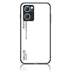 Carcasa Bumper Funda Silicona Espejo Gradiente Arco iris LS1 para OnePlus Nord CE 2 5G Blanco