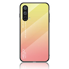 Carcasa Bumper Funda Silicona Espejo Gradiente Arco iris LS1 para OnePlus Nord CE 5G Amarillo