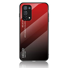 Carcasa Bumper Funda Silicona Espejo Gradiente Arco iris LS1 para OnePlus Nord N200 5G Rojo