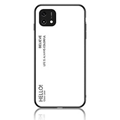 Carcasa Bumper Funda Silicona Espejo Gradiente Arco iris LS1 para Oppo A16K Blanco