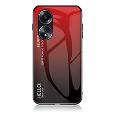 Carcasa Bumper Funda Silicona Espejo Gradiente Arco iris LS1 para Oppo A18 Rojo