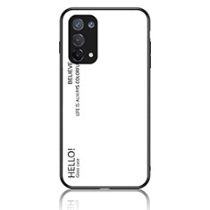 Carcasa Bumper Funda Silicona Espejo Gradiente Arco iris LS1 para Oppo A54 5G Blanco