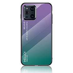 Carcasa Bumper Funda Silicona Espejo Gradiente Arco iris LS1 para Oppo Find X3 Pro 5G Multicolor