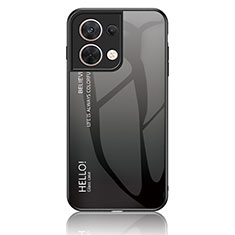 Carcasa Bumper Funda Silicona Espejo Gradiente Arco iris LS1 para Oppo Reno9 5G Gris Oscuro