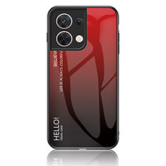 Carcasa Bumper Funda Silicona Espejo Gradiente Arco iris LS1 para Oppo Reno9 5G Rojo