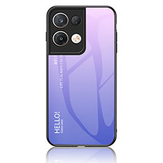 Carcasa Bumper Funda Silicona Espejo Gradiente Arco iris LS1 para Oppo Reno9 Pro+ Plus 5G Purpura Claro