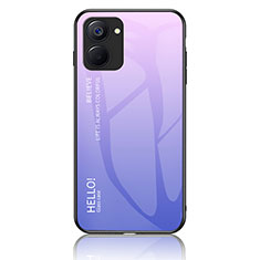 Carcasa Bumper Funda Silicona Espejo Gradiente Arco iris LS1 para Realme 10S 5G Purpura Claro