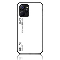 Carcasa Bumper Funda Silicona Espejo Gradiente Arco iris LS1 para Realme 10T 5G Blanco