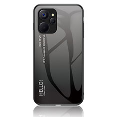 Carcasa Bumper Funda Silicona Espejo Gradiente Arco iris LS1 para Realme 10T 5G Gris Oscuro