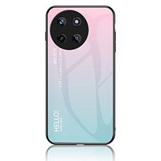 Carcasa Bumper Funda Silicona Espejo Gradiente Arco iris LS1 para Realme 11 4G Cian