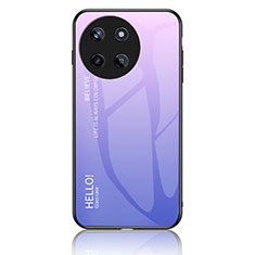 Carcasa Bumper Funda Silicona Espejo Gradiente Arco iris LS1 para Realme 11 4G Purpura Claro