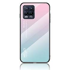 Carcasa Bumper Funda Silicona Espejo Gradiente Arco iris LS1 para Realme 8 4G Cian