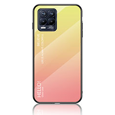 Carcasa Bumper Funda Silicona Espejo Gradiente Arco iris LS1 para Realme 8 Pro Amarillo