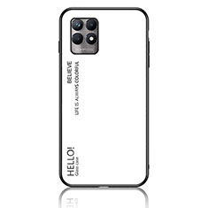 Carcasa Bumper Funda Silicona Espejo Gradiente Arco iris LS1 para Realme 8i Blanco