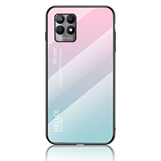 Carcasa Bumper Funda Silicona Espejo Gradiente Arco iris LS1 para Realme 8i Cian