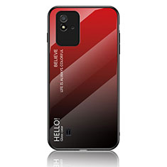 Carcasa Bumper Funda Silicona Espejo Gradiente Arco iris LS1 para Realme C11 (2021) Rojo