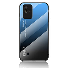 Carcasa Bumper Funda Silicona Espejo Gradiente Arco iris LS1 para Realme C20 Azul