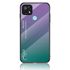 Carcasa Bumper Funda Silicona Espejo Gradiente Arco iris LS1 para Realme C21 Multicolor