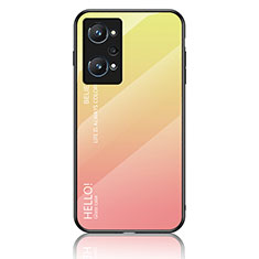 Carcasa Bumper Funda Silicona Espejo Gradiente Arco iris LS1 para Realme GT Neo2 5G Amarillo