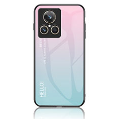 Carcasa Bumper Funda Silicona Espejo Gradiente Arco iris LS1 para Realme GT2 Master Explorer Cian