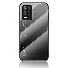 Carcasa Bumper Funda Silicona Espejo Gradiente Arco iris LS1 para Realme Narzo 30 5G Gris Oscuro