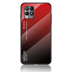 Carcasa Bumper Funda Silicona Espejo Gradiente Arco iris LS1 para Realme Narzo 50 4G Rojo