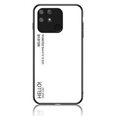 Carcasa Bumper Funda Silicona Espejo Gradiente Arco iris LS1 para Realme Narzo 50A Blanco