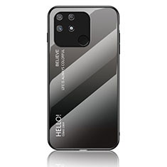 Carcasa Bumper Funda Silicona Espejo Gradiente Arco iris LS1 para Realme Narzo 50A Gris Oscuro