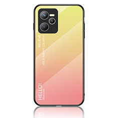 Carcasa Bumper Funda Silicona Espejo Gradiente Arco iris LS1 para Realme Narzo 50A Prime Amarillo